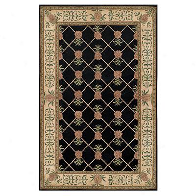 Nejad Rugs Tropical Island 3 X 6 Pineapple Garden Black/ivory Area Rugs