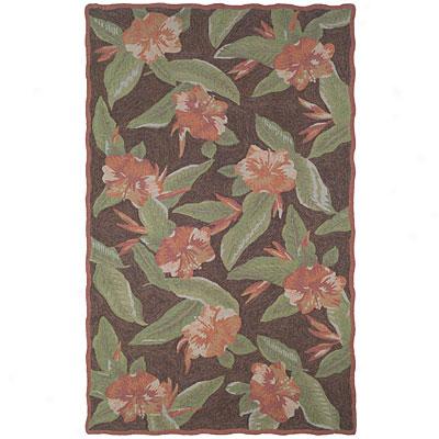 Trans-ocean Import Co. Lido 5 X 8 Hibiscus Bliss Tobacco Area Rugs