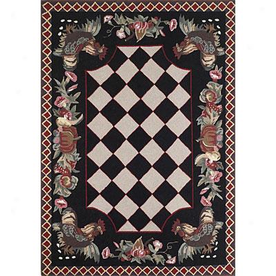 Trans-ocean Import Co. Rockport 5 X 7 Rooster Black Superficial contents Rugs