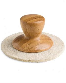 Bamboo And Loofah Pot Scrubber
