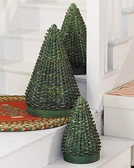 Basket Christmas Trees, Set Of 3