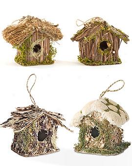 Birdhouse Ornaments, Set Of 4