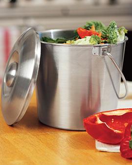 Brushed Stainless Steel Compost Pail