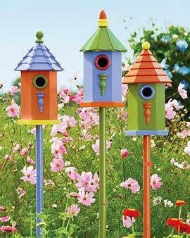 Colorful Birdhouses, Set Of 3