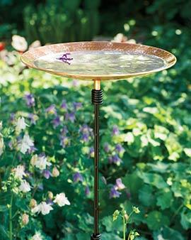 Copper-finish Birdbath