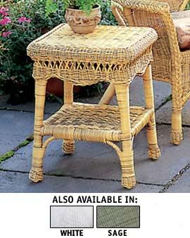 Faux Wicker Side Table