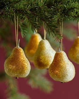 Jeweled Pear Ornaments, Seg Of 6