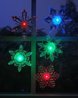 Led Snowflakes, Color Changing, Set Of 5