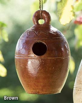 Rustic Clay Birdhouse, Terra Cotta