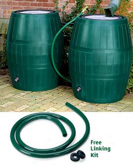 Two Rain Barrels Plus Free Linking Kit