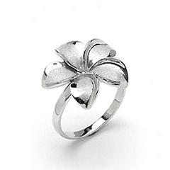 14k White Gold Plumerja Ring