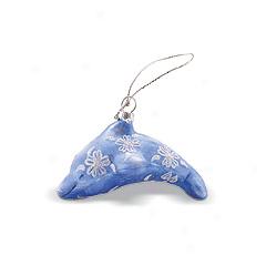 lAoha Dolphin Glass Ornament