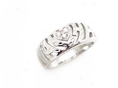 Aloha Heart Ring With Diamonds-white Gold