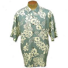 Aloha Postmark Better Silk Shirt-sage