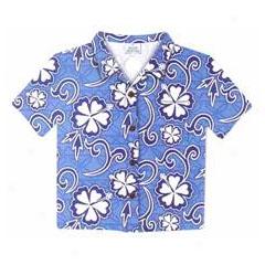 Aloha Shirt Note Cards-hibiscus Tapa Azure