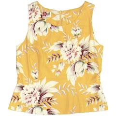 Antique Floral Fitted Shell-yellow