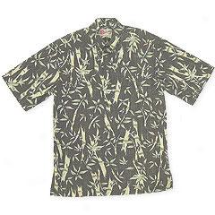 Asian Bamboo Reverse Print Pullover Shirt