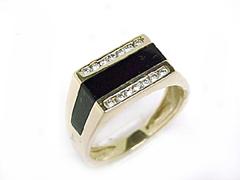 Black Coral Ring With Diamonds