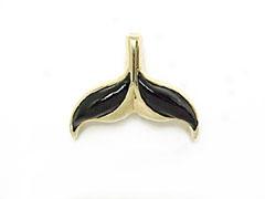 Black Coral Whale's Tail Pendant