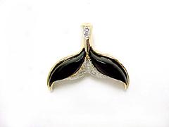 Black Cral Whale's Tail Pendant