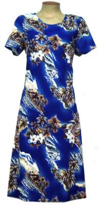 Blue Hawaii Short Sleeve A-line Dress