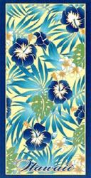 Blue Hibiscus Deluxe Beach Towel