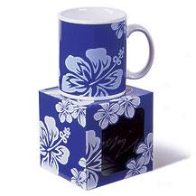 Bold Hibiscus 10 Oz. Mug-blue