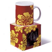 Bold Hibiscus 10 Oz. Mug-red