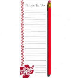 Bold Hibiscus Red To Be enough List Notepad