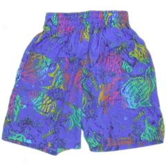 Boys' Nylon Swim Shorts - Marine