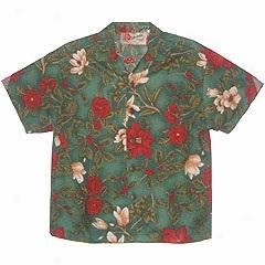 Christmas Floral Boys Aloha Shirt