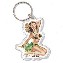 Coconut Girl Acrylic Key Chain