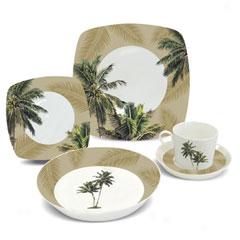 Coconut Palm Porcelain Dinnerware Set