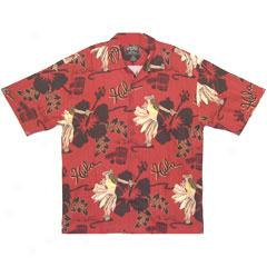 Kim Taylor Reece Hula Aloha Shirt-red