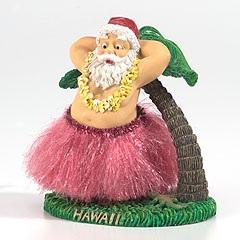 Dancing Hula Santa With Palm Tree