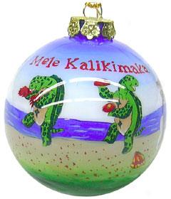 Dancing Turtles Hand-blown Glass Ornament