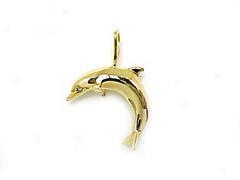 Dolphin Pendant Wth Diamonds