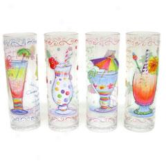 Drink Recipes 16 Oz. Coolers-set Of 4