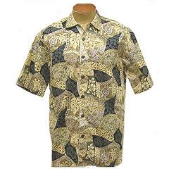 Ethnic Honu Aloha Shirt- Brown
