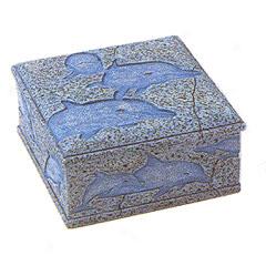 Fossil Dolphin Square Keepsake Box