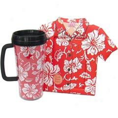 Free Gift-hibiscus Red Thermal Tumbler And Alohz Sort Frame