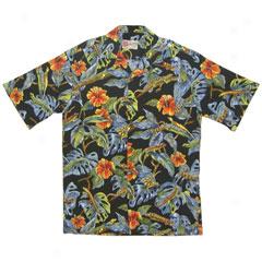 Geckos In Paradise Aloha Shirt-black