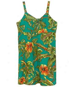 Geckos In Paradise Girl's Tie Front Dress-jade