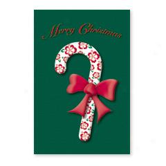 Hawaiian Candy Cane Deluxe Christmas Cards