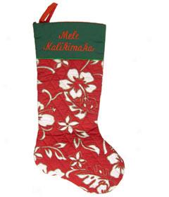 Hawaiian Print Christmas Stocking