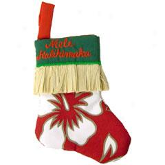 Hawaiian Print Mini Stocking Ornament