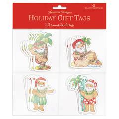 Hawaiian Santa Gift Tags