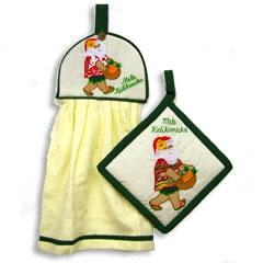 Hawaiian Santa Pot Owner And Dish Towel