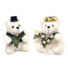 Hawaiian Wedding Bears - White