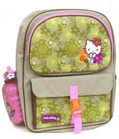 Hello Kitty Floral Camo Backpack With Front Buckle Pocket